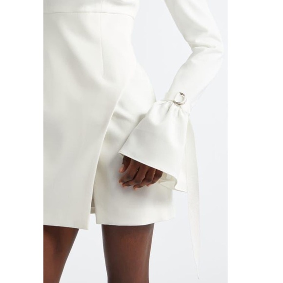 NEW ISRAELLA KOBLA White ZOLA Back Cutout LONG SLEEV Cocktail MINI DRESS 10 - Picture 10 of 16